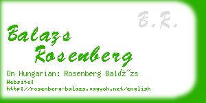 balazs rosenberg business card